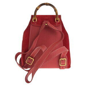 Gucci leather bag daypacks backpacks bamboo red suede